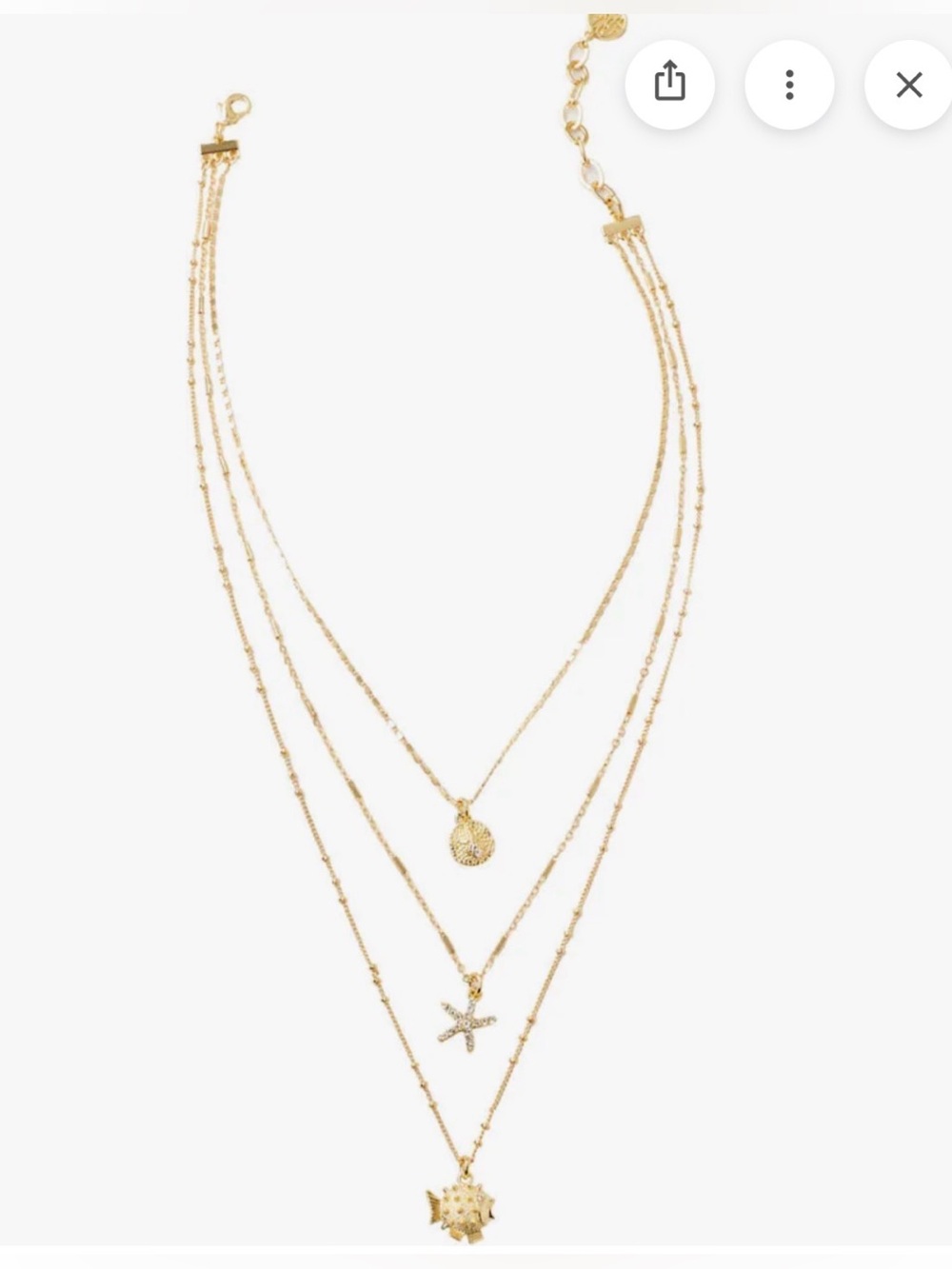 Lilly Pulitzer Seaside Statement Necklace In Gold Three Strands With Charms Nwt